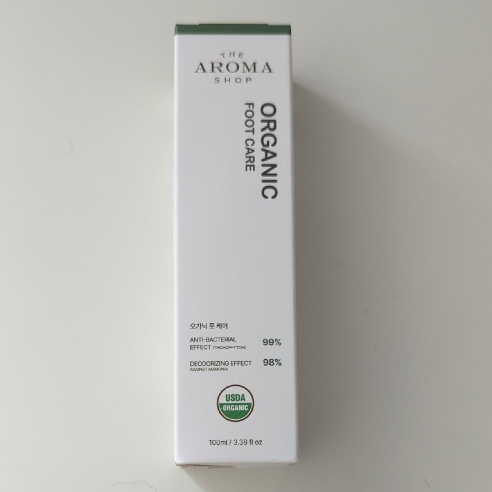 NIB The Aroma Shop Organic Foot Care Anti Bacterial Deodorizing 3.38 Fl Oz